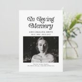 Minimale retro begrafenis in liefdevolle herinneri kaart (Staand voorkant)