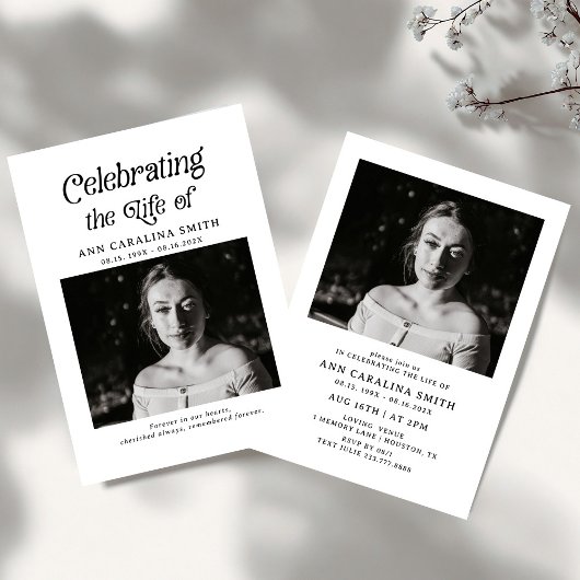 Minimale Retro-begrafenis om het leven te vieren Kaart