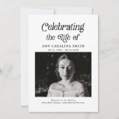 Minimale Retro-begrafenis om het leven te vieren Kaart (Voorkant)