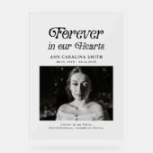 Minimale Retro-begrafenis voor altijd in ons hart Acryl Bord (Voorkant)