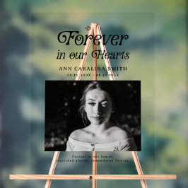 Minimale Retro-begrafenis voor altijd in ons hart Acryl Bord