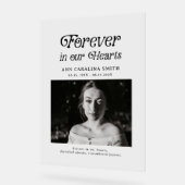 Minimale Retro-begrafenis voor altijd in ons hart Acryl Bord (Hoek)