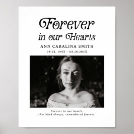 Minimale Retro-begrafenis voor altijd in ons hart Poster