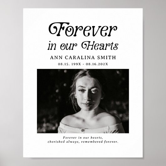 Minimale Retro-begrafenis voor altijd in ons hart Poster (Voorkant)