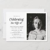 Minimale Retro-begrafenisfoto die het leven viert Kaart (Voorkant)