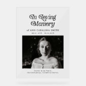 Minimale retro-begrafenisfoto in liefdevol geheuge acryl bord (Voorkant)