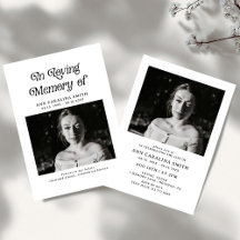 Minimale retro-begrafenisfoto in liefdevol geheuge