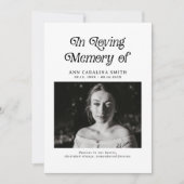 Minimale retro-begrafenisfoto in liefdevol geheuge kaart (Voorkant)