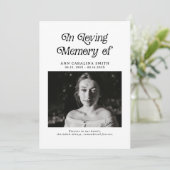 Minimale retro-begrafenisfoto in liefdevol geheuge kaart (Staand voorkant)