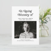 Minimale retro-begrafenisfoto in liefdevol geheuge programmakaart (Staand voorkant)