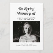 Minimale retro-begrafenisfoto in liefdevol geheuge programmakaart (Voorkant)