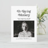 Minimale retro-begrafenisfoto in liefdevol geheuge programmakaart (Staand voorkant)