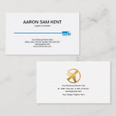 Minimale retro Blue Truck Line Logistics Visitekaartje (Voorkant / Achterkant)