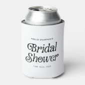Minimale Retro Bruiloftsborrel Zwart en Wit Blikjeskoeler (Blikje Voorkant)