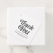 Minimale Retro Bruiloftsfeest in Zwart en Wit Bedankjes Labels (In situ)