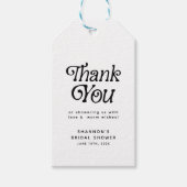 Minimale Retro Bruiloftsfeest in Zwart en Wit Cadeaulabel (Voorkant)