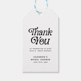 Minimale Retro Bruiloftsfeest in Zwart en Wit Cadeaulabel