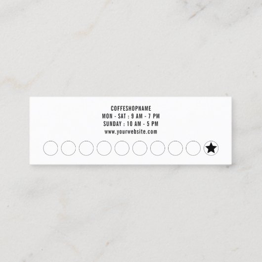 Minimale retro bruine kraft Eenvoudige koffie Klantenkaartje (Achterkant)