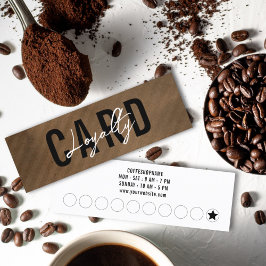 Minimale retro  bruine kraft Eenvoudige koffie Klantenkaartje