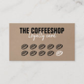 Minimale retro  bruine kraft Eenvoudige koffie Klantenkaartje (Voorkant)