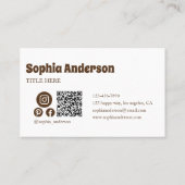 Minimale Retro Checkerboard – Bruin & stoffig Roos Visitekaartje (Achterkant)