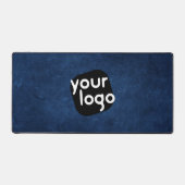 Minimale Retro Chic Neutrale Navy Blauwe Voeg Uw L Bureaumat (Voorkant)