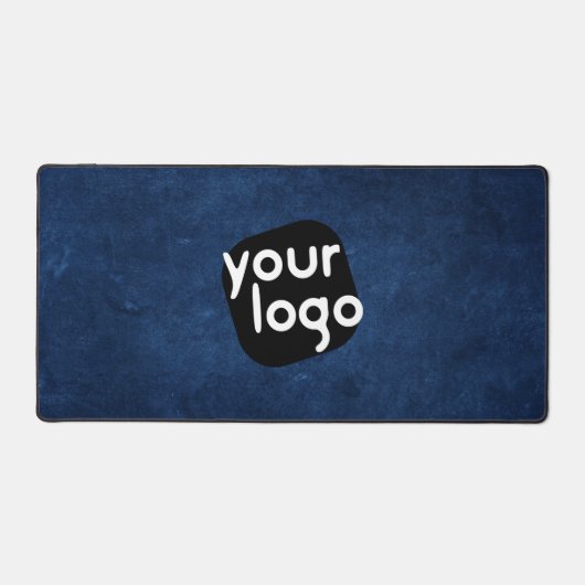 Minimale Retro Chic Neutrale Navy Blauwe Voeg Uw L Bureaumat (Voorkant)