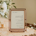 Minimale Retro Cream Typewriter Aangepaste bruilof<br><div class="desc">Retro Minimalist Typewriter Font Custom Wedding Menu in Cream</div>