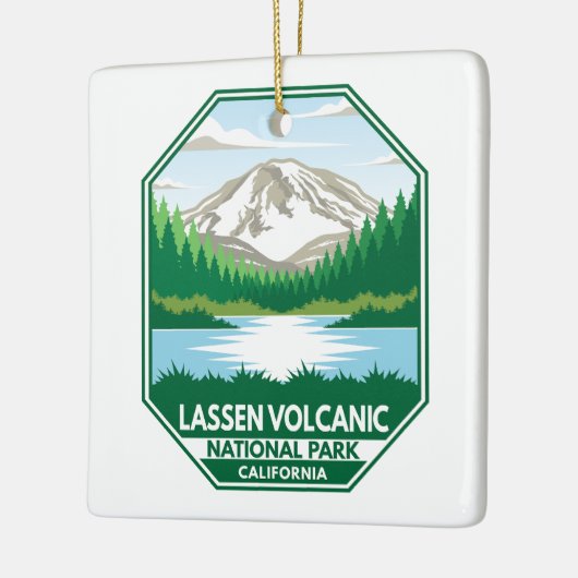 Minimale retro Emblem in het nationaal park Lassen Keramisch Ornament (Links)