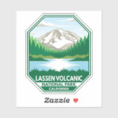 Minimale retro Emblem in het nationaal park Lassen Sticker (Vel)