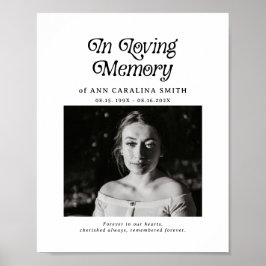Minimale Retro-Funerair Foto Ter Herinnering Poster