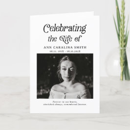 Minimale Retro Funeral Order of Service Programma