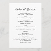 Minimale Retro Funeral Order of Service Programmakaart (Achterkant)