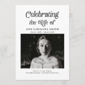 Minimale Retro Funeral Order of Service Programmakaart (Voorkant)