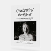 Minimale Retro Funeral Order of Service Teken Acryl Bord (Hoek)