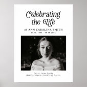 Minimale Retro Funeral Order of Service Teken Poster (Voorkant)