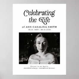 Minimale Retro Funeral Order of Service Teken Poster