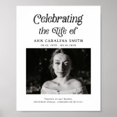 Minimale Retro Funeral Order of Service Teken Poster (Voorkant)