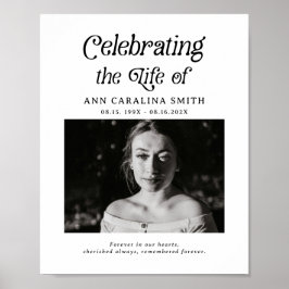 Minimale Retro Funeral Order of Service Teken Poster