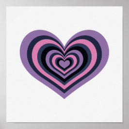 Minimale Retro Hart Muur Kunst Poster