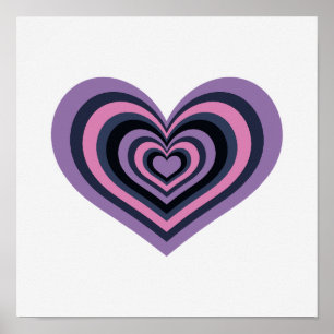 Minimale Retro Hart Muur Kunst Poster