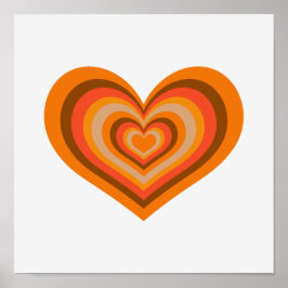 Minimale Retro Hart Muur Kunst Poster