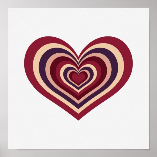 Minimale Retro Hart Muur Kunst Poster (Voorkant)