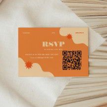 Minimale Retro Kleurrijke Zomer Bruiloft QR Code