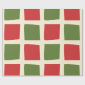 Minimale retro moderne kerstcheck groot patroon cadeaupapier (Vlak)