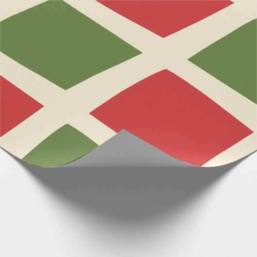 Minimale retro moderne kerstcheck groot patroon cadeaupapier (Hoek)