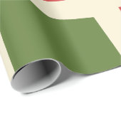 Minimale retro moderne kerstcheck groot patroon cadeaupapier (Rol Hoek)