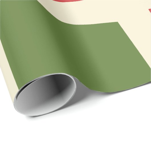 Minimale retro moderne kerstcheck groot patroon cadeaupapier (Rol Hoek)