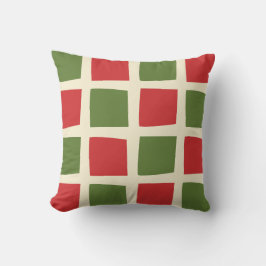 Minimale retro moderne kerstcheck groot patroon kussen