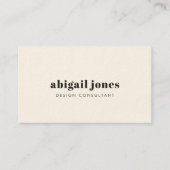 Minimale  retro Organic Natural Cream Visitekaartje (Voorkant)